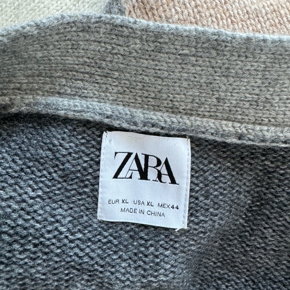 Zara Colorblock Open Front Wool Blend Cardigan - Picture 4 of 4
